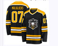 Custom Hockey Jersey - Black w/ White &Gold  Trim